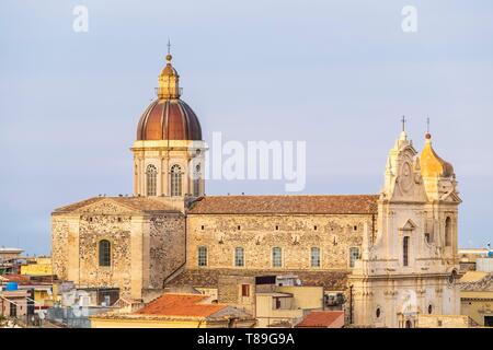 Italien, Sizilien, Militello in Val di Catania, UNESCO-Weltkulturerbe, San Nicolo Kirche Stockfoto