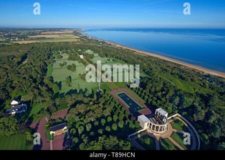 Frankreich, Calvados, Colleville-sur-Mer, den amerikanischen Friedhof und der D-Day Landing Strand von Omaha Beach Stockfoto