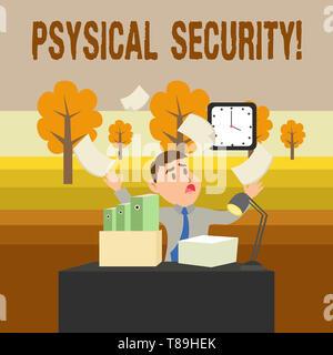 Konzeptionelle Handschrift zeigt die physische Sicherheit. Begriff Sinne unautorisierter Zugang zu Einrichtungen zu verweigern. Stockfoto