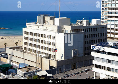 Botschaft der Vereinigten Staaten von Amerika in Tel Aviv, Israel Stockfoto