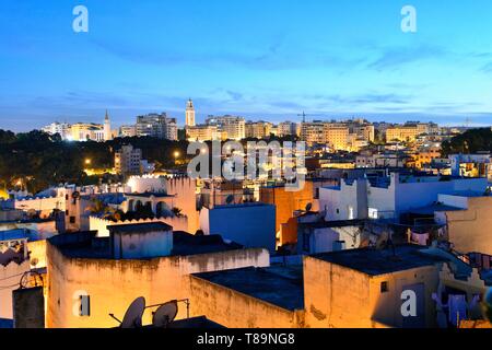 Marokko, Tanger Tetouan region, Tanger, Medina, Altstadt und Kasbah anzeigen Stockfoto