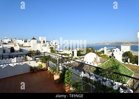 Marokko, Tanger Tetouan region, Tanger, Kasbah, Medina, Altstadt und Bucht Stockfoto