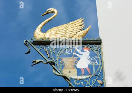 Frankreich, Haut Rhin, Route des Vins d'Alsace, Colmar, Schild Stockfoto