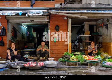 Vietnam, Hanoi, alte Stadt, Ladenbesitzer Stockfoto