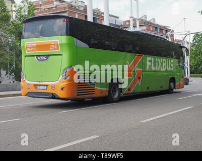 TURIN, Italien - ca. Mai 2019: Flixbus bus Stockfoto