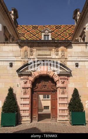 Frankreich, Cote d'Or, Kulturlandschaft von Klimazonen von Burgund als Weltkulturerbe von der UNESCO, Dijon, Hotel de Vogüe in Dijon 8, rue de la Chouette Stockfoto