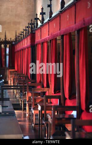 Frankreich, Cote d'Or, Beaune, Poir Hall in der Hospices de Beaune oder Hotel Dieu de Beaune ist ein ehemaliges Krankenhaus aus dem fünfzehnten Jahrhundert, heute ein Museum, in Beaune im Burgund Stockfoto