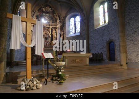 Eglise Saint-Jean Baptiste. Megève. St. Johannes der Täufer Kirche. Megeve. Stockfoto