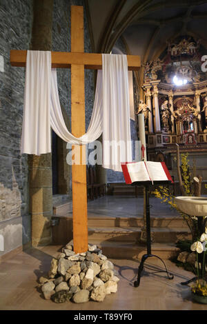 Eglise Saint-Jean Baptiste. Megève. St. Johannes der Täufer Kirche. Megeve. Stockfoto