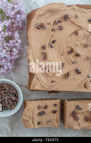 Brownie mit gesalzenem Karamell bereifen Stockfoto