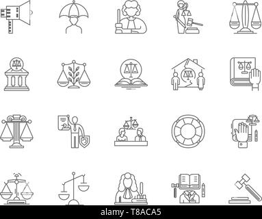 Schiedsverfahren Zeile für Symbole, Zeichen, Vektor, Abbildung: Konzept Stock Vektor