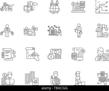 Prüfung und Prüfer Zeile für Symbole, Zeichen, Vektor, Abbildung: Konzept Stock Vektor