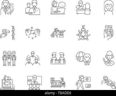 Unternehmensberater Zeile für Symbole, Zeichen, Vektor, Abbildung: Konzept Stock Vektor
