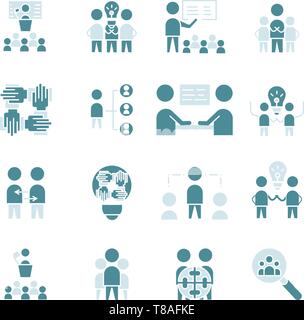 Einfaches Einrichten von Team Arbeit Symbol. Vektor flachbild Symbol Stock Vektor