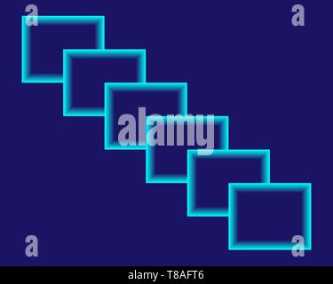 Zusammenfassung Hintergrund neon hell blaue Quadrate Stock Vektor