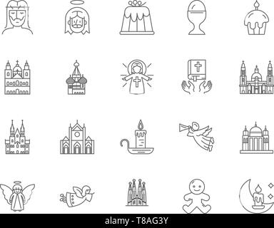 Ostern Zeile für Symbole, Zeichen, Vektor, Abbildung: Konzept Stock Vektor