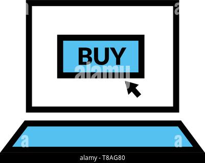 Online bestellen - Online kaufen Vektor Symbol "Bearbeitbar" Webseite oder mobile Apps. Stock Vektor