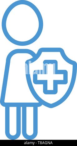 Schutz Symbol - Medizin und Gesundheitswesen schutz Vektor icon. Stock Vektor