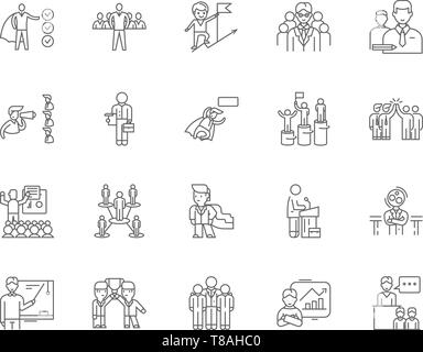 Executive Mentoring Zeile für Symbole, Zeichen, Vektor, Abbildung: Konzept Stock Vektor