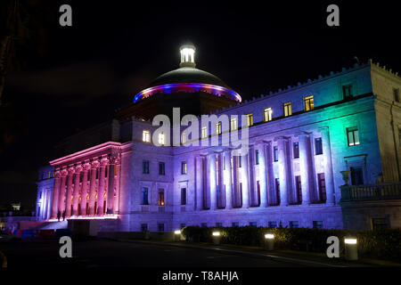 Das Kapitol von Puerto Rico (Capitolio de Puerto Rico) befindet sich auf der Insel San Juan, etwas außerhalb der Mauern des alten San Juan. Stockfoto