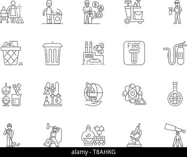 Ausrottung & Desinfektion Dienstleistungen Zeile für Symbole, Zeichen, Vektor, Abbildung: Konzept Stock Vektor