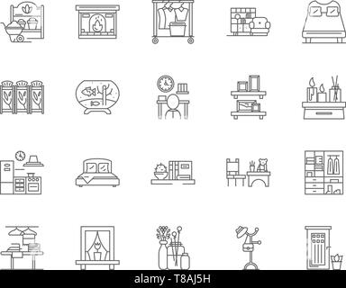 Feng Shui Line Symbole, Zeichen, Vektor, Abbildung: Konzept Stock Vektor