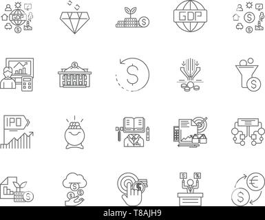 Fintech Zeile für Symbole, Zeichen, Vektor, Abbildung: Konzept Stock Vektor