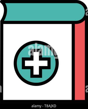 Gesundheit und medizinische Buch icon-Vektor medizinische Buch Symbol für Gesundheit, Klinik, Medizin, Krankenhaus Service. Stock Vektor