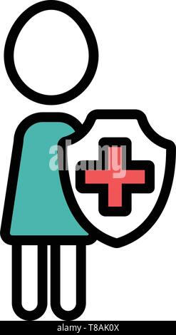 Schutz Symbol - Medizin und Gesundheitswesen schutz Vektor icon. Stock Vektor