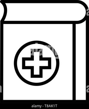 Gesundheit und medizinische Buch icon-Vektor medizinische Buch Symbol für Gesundheit, Klinik, Medizin, Krankenhaus Service. Stock Vektor