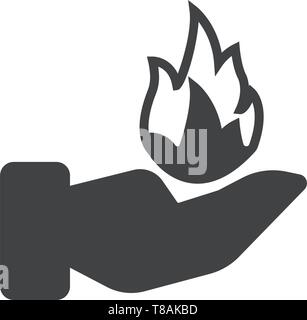 Feuer Symbol Hand. Vektor Symbol Stock Vektor