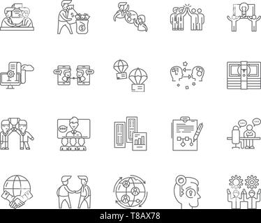 Franchise Berater Zeile für Symbole, Zeichen, Vektor, Abbildung: Konzept Stock Vektor