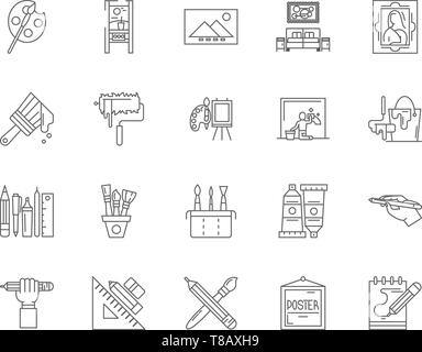 Startseite Malerei Zeile für Symbole, Zeichen, Vektor, Abbildung: Konzept Stock Vektor