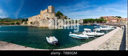 Frankreich, östliche Pyrenäen, Collioure, das Königsschloss Stockfoto