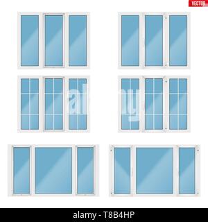 Satz von PVC-Fenstern Stock Vektor