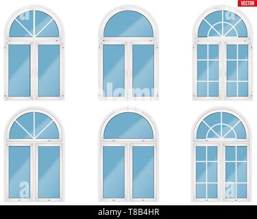 Satz von PVC-Fenstern Stock Vektor