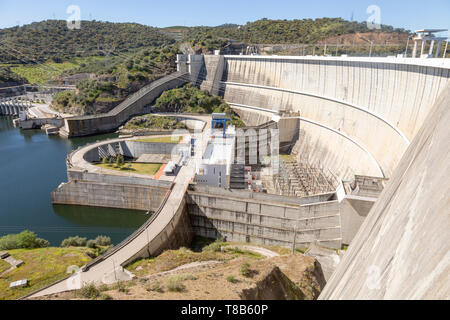 Barragem do Alqueva, Rio Guadiana Fluss Alqueva dam Wasserkraft, Moura, Portugal Stockfoto
