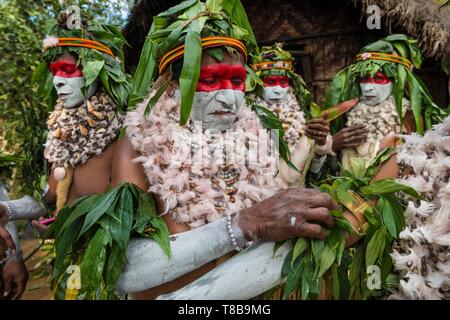 Papua-neuguinea Western Highlands Provinz, Wahgi Tal, Mount Hagen Region, Festival der Hagen zeigen, traditionelle singen Gruppe Frauen singen Stockfoto