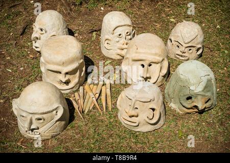 Papua-neuguinea Western Highlands Provinz, Wahgi Tal, Mount Hagen Region, Festival der Hagen zeigen, Mudmen Masken aus der Asaro Region Stockfoto