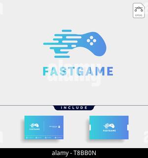 Gamepad tech Logo Design vorlage mit Visitenkarte Vektor-illustration icon-Element-Vektor Stock Vektor