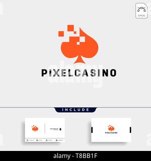Poker Card Logo Design template Typografie Vektor-illustration icon-Element-Vektor Stock Vektor