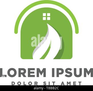 Home leaf Logo Design Vector Illustration icon-Element Stock Vektor