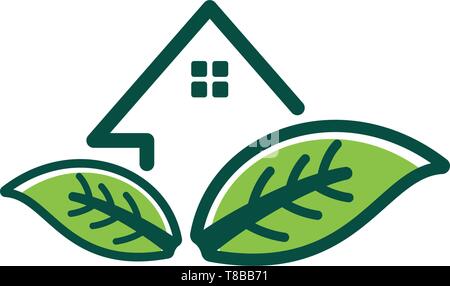 Home leaf Logo Design Vector Illustration icon-Element Stock Vektor