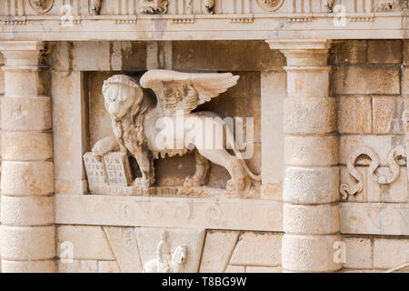 Zadar Land Stadttore. Gatter mit dem venezianischen Löwen. Kroatien. Europa. Stockfoto