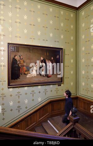 Frankreich, Seine Maritime, Rouen, den Erzbischöflichen Palast, historische Jeanne d'Arc Museum, Malerei die letzte Kommunion von Jeanne (von charles-henri Michel) Stockfoto