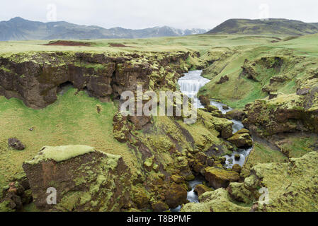 Skoga Fluss Skogafoss Wasserfall, Island, Europa Stockfoto