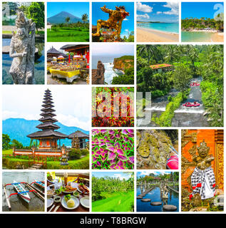 Die Collage zum Thema Bali, Indonesien Stockfoto