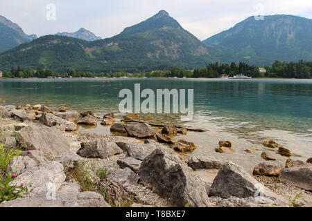 Wolfgangsee in Österreich. Wolfgangsee ist einer der bekanntesten Seen im Salzkammergut resort Region Österreichs. Stockfoto