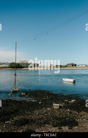 Blick von Ferryden über die South Esk River, der den Hafen von Montrose. Stockfoto