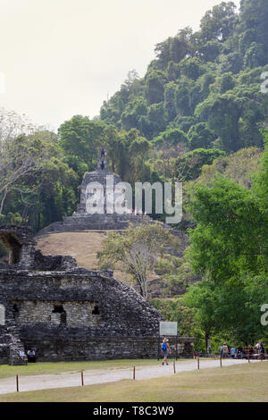 Palenque Mexiko - Tempel der Sonne, Teil des Tempel des Kreuzes Komplex in die Maya Ruinen UNESCO Weltkulturerbe, Palenque Lateinamerika Stockfoto